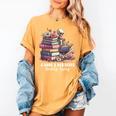 Reading A Book Per Day Keeps Reality Away Skeleton Books Women's Comfort Colors T-Shirt Mustard