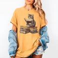Reading Cat Book Lover Women's Comfort Colors T-Shirt Mustard
