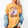 Reading Is My Favorite Sport Saying Cat And Book Lover Women's Comfort Colors T-Shirt Mustard
