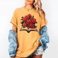 Red Roses Flowers Book Floral Women's Comfort Colors T-Shirt Mustard Red Roses Flowers Book Floral Women's Comfort Colors T-Shirt Mustard