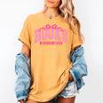 Retro Pink Coquette Bow Valentine Book Lover Varsity Women's Comfort Colors T-Shirt Mustard