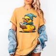 Rubber Duck Reading Book Rubber Duckie Reader Coffee Lover Women's Comfort Colors T-Shirt Mustard