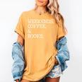 Weekends Coffee And Books Reading Lovers And Coffee Women's Comfort Colors T-Shirt Mustard