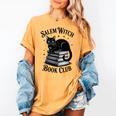 Salem Witch Book Club Bookish Halloween Cat Women Women's Comfort Colors T-Shirt Mustard Salem Witch Book Club Bookish Halloween Cat Women Women's Comfort Colors T-Shirt Mustard