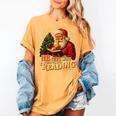 He Sees What You’Ve Been Reading Santa Book Lover Christmas Women's Comfort Colors T-Shirt Mustard He Sees What You’Ve Been Reading Santa Book Lover Christmas Women's Comfort Colors T-Shirt Mustard