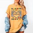 Skeleton Heart Read Reading Book Librarian Halloween Women Women's Comfort Colors T-Shirt Mustard