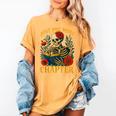 Skeleton Read Book Just One More Chapter Floral Book Lover Women's Comfort Colors T-Shirt Mustard