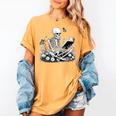 Skeleton Reading Book Floral Dark For Book Lovers Women's Comfort Colors T-Shirt Mustard