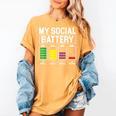 My Social Battery Introverted Low Energy Antisocial Women's Comfort Colors T-Shirt Mustard