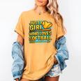 Softball Just A Girl Comic Book Style Graphic For Teens Women's Comfort Colors T-Shirt Mustard Softball Just A Girl Comic Book Style Graphic For Teens Women's Comfort Colors T-Shirt Mustard
