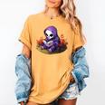 Spooky Grim Reaper Reading A Book Cute Creepy Halloween Women's Comfort Colors T-Shirt Mustard Spooky Grim Reaper Reading A Book Cute Creepy Halloween Women's Comfort Colors T-Shirt Mustard