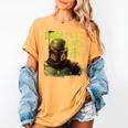 Star Wars The Book Of Boba Fett Neon Boba Fett Lives Poster Women's Comfort Colors T-Shirt Mustard