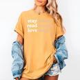 Stay Home Read Books Love Dogs Women's Comfort Colors T-Shirt Mustard