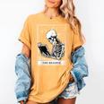Tarot Card Shirt The Reader Tarot Skeleton Reading Book Women's Comfort Colors T-Shirt Mustard