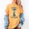 Teacher Alien Books UFO Reading Take Me To Your Reader Women's Comfort Colors T-Shirt Mustard
