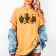 Teacher Fall Thanksgiving Turkey Reading Books Lovers Women's Comfort Colors T-Shirt Mustard