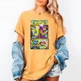 Teenage Mutant Ninja Turtles Retro Neon Comic Book Panels Women's Comfort Colors T-Shirt Mustard