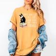 That's What I Do I Pet Cat I Read Books Tuxedo Cat Bookworm Women's Comfort Colors T-Shirt Mustard