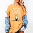 That's What I Do I Pet Cats I Read Books And I Know Things Women's Comfort Colors T-Shirt Mustard