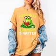 Toad-Ally 100 Days Smarter Frog Reading Book 100 School Day Women's Comfort Colors T-Shirt Mustard