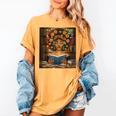 History Month Black Afro Girl Women Book Lovers Flower Women's Comfort Colors T-Shirt Mustard