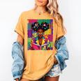 History Month Educated Black Women Girls Reading Book Women's Comfort Colors T-Shirt Mustard