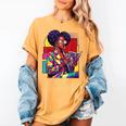 History Woman Reading Book Geometric Girl Educated Women's Comfort Colors T-Shirt Mustard