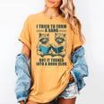 I Tried To Form Gang But It Turned Into A Book Club Raccoon Women's Comfort Colors T-Shirt Mustard I Tried To Form Gang But It Turned Into A Book Club Raccoon Women's Comfort Colors T-Shirt Mustard