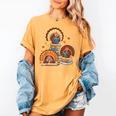 Turkey Read Books Reading Fall Thanksgiving Teacher Women's Comfort Colors T-Shirt Mustard