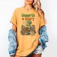 Unearth a Story Triceratops Dinosaur Reading Books Cute Dino Women's Comfort Colors T-Shirt Mustard
