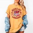 Valentine Book Lover Books Are My Love Language Women Girl Women's Comfort Colors T-Shirt Mustard Valentine Book Lover Books Are My Love Language Women Girl Women's Comfort Colors T-Shirt Mustard