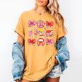 Valentine Cupid Coquette Pink Bow Apple Books Teacher Women's Comfort Colors T-Shirt Mustard Valentine Cupid Coquette Pink Bow Apple Books Teacher Women's Comfort Colors T-Shirt Mustard