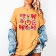 Valentine Teacher Coquette Bow Pencil Heart Book Girl Women Women's Comfort Colors T-Shirt Mustard Valentine Teacher Coquette Bow Pencil Heart Book Girl Women Women's Comfort Colors T-Shirt Mustard