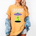 I Wanna Go Home Introvert UFO UAP Flying Saucer Trippy Alien Women's Comfort Colors T-Shirt Mustard