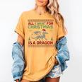 All I Want For Christmas Is A Dragon & Books Ugly Sweater Women's Comfort Colors T-Shirt Mustard All I Want For Christmas Is A Dragon & Books Ugly Sweater Women's Comfort Colors T-Shirt Mustard