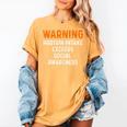 Warning Protein Intake Exceeds Social Awareness Introvert Women's Comfort Colors T-Shirt Mustard Warning Protein Intake Exceeds Social Awareness Introvert Women's Comfort Colors T-Shirt Mustard