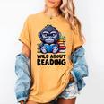 Wild About Reading Book Lover Gorilla Women's Comfort Colors T-Shirt Mustard