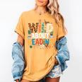 Wild About Reading Zoo Animals Books Reader Lover Women's Comfort Colors T-Shirt Mustard