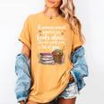 Woman Cannot Survive On Books Alone She Also Needs Yarn Women's Comfort Colors T-Shirt Mustard Woman Cannot Survive On Books Alone She Also Needs Yarn Women's Comfort Colors T-Shirt Mustard