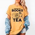 Women's Fueled By Books And Tea Book Lover Bookworm Reading Books Women's Comfort Colors T-Shirt Mustard