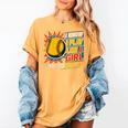Women's Girls Softball Play Like A Girl Comic Book Pop Art Women's Comfort Colors T-Shirt Mustard Women's Girls Softball Play Like A Girl Comic Book Pop Art Women's Comfort Colors T-Shirt Mustard