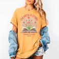 Women's Unearth a Story 2026 Summer Reading Program Flowers Book Women's Comfort Colors T-Shirt Mustard Women's Unearth a Story 2026 Summer Reading Program Flowers Book Women's Comfort Colors T-Shirt Mustard
