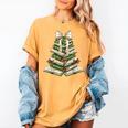 Xmas Tree Books Merry Christmas Coquette Bow Teacher Holiday Women's Comfort Colors T-Shirt Mustard Xmas Tree Books Merry Christmas Coquette Bow Teacher Holiday Women's Comfort Colors T-Shirt Mustard