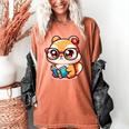 Adorable Book Lover Chipmunk With Reading Glasses Cute Premium Women's Comfort Colors T-Shirt Yam