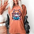 Adorable Book Lover Maine Coon Cat With Reading Glasses Cute Women's Comfort Colors T-Shirt Yam Adorable Book Lover Maine Coon Cat With Reading Glasses Cute Women's Comfort Colors T-Shirt Yam