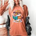 Adorable Book Lover Mallard Duck With Reading Glasses Cute Women's Comfort Colors T-Shirt Yam Adorable Book Lover Mallard Duck With Reading Glasses Cute Women's Comfort Colors T-Shirt Yam