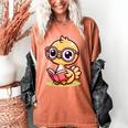 Adorable Book Lover Ostrich With Reading Glasses Cute Women's Comfort Colors T-Shirt Yam