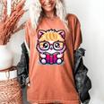 Adorable Book Lover Persian Cat With Reading Glasses Cute Women's Comfort Colors T-Shirt Yam Adorable Book Lover Persian Cat With Reading Glasses Cute Women's Comfort Colors T-Shirt Yam
