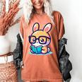 Adorable Book Lover Rabbit With Reading Glasses Cute Premium Women's Comfort Colors T-Shirt Yam