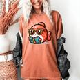 Adorable Book Lover Salmon With Reading Glasses Cute Women's Comfort Colors T-Shirt Yam